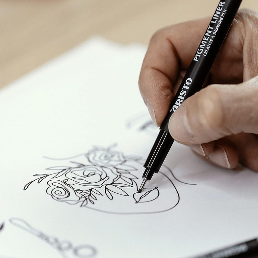Aristo | Pigment Liner | 0.05/Round/Chisel | Set of 6 Pens
