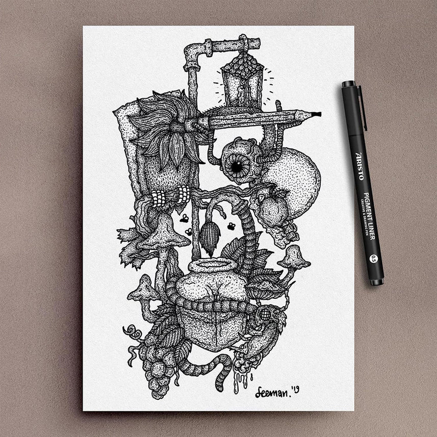 Aristo | Pigment Liner | 0.05,0.1mm | Set of 6 Pens