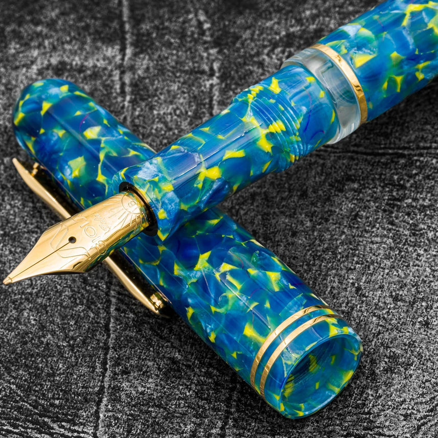 GIOIA Metis Colibri Blue Fountain Pen – Gold Trim