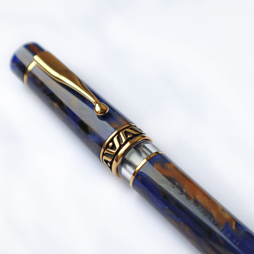 Gioia | Fountain Pen | Bellevista | Crepuscolo | Blue-Brown | Gold Trims