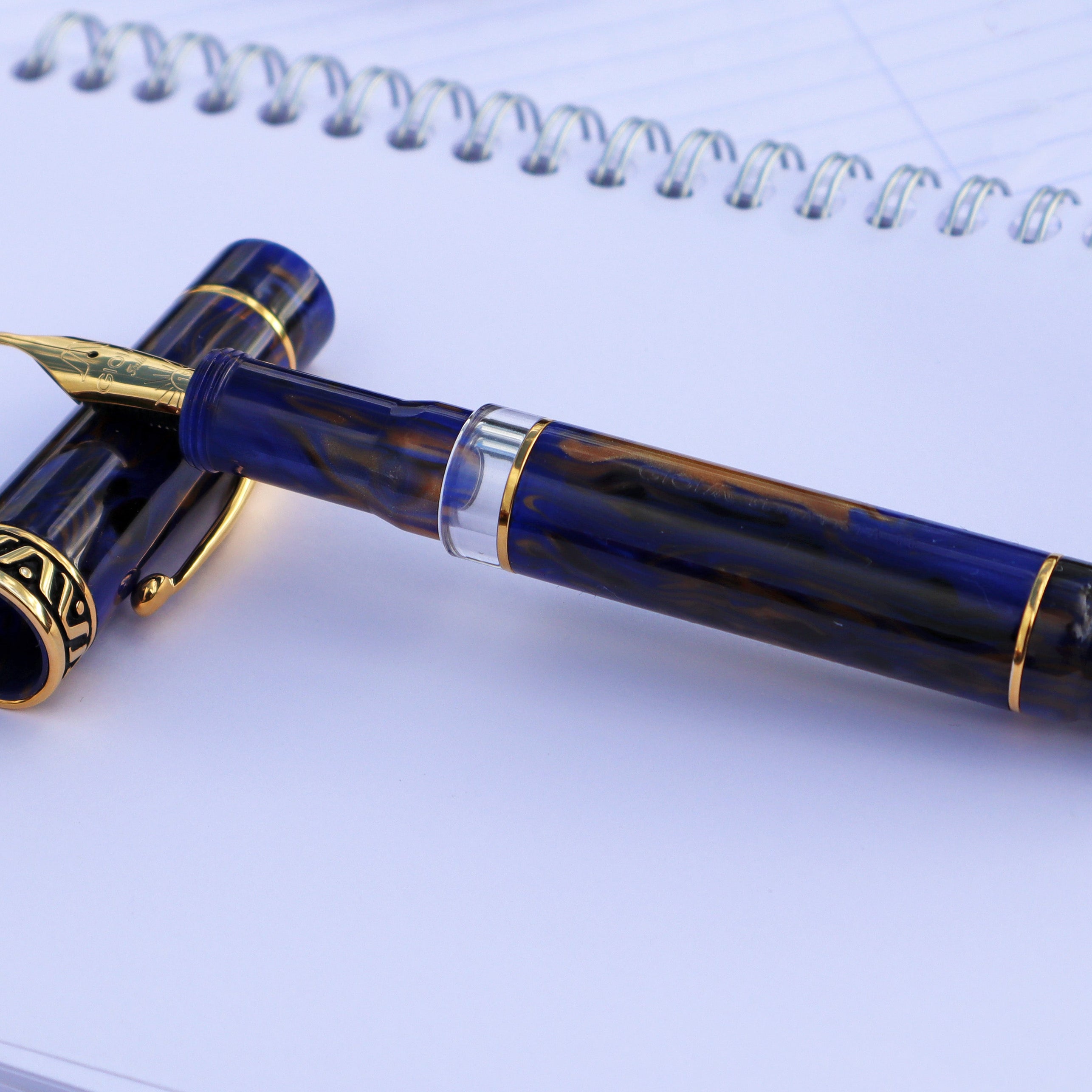 Gioia | Fountain Pen | Bellevista | Crepuscolo | Blue-Brown | Gold Trims