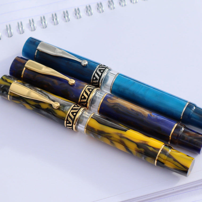 Gioia | Fountain Pen | Bellevista | Crepuscolo | Blue-Brown | Gold Trims