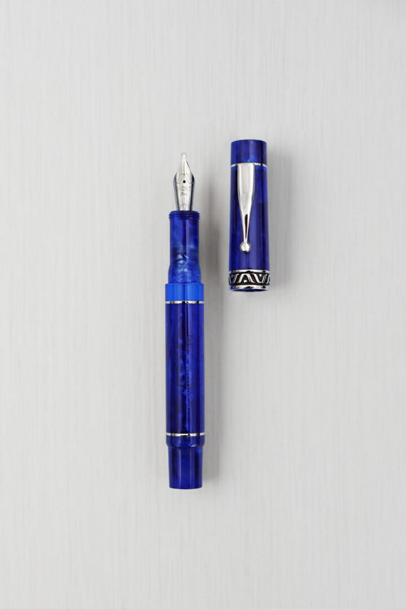 GIOIA Bellavista Mare Chiaro Blue Fountain Pen – Chrome Trim