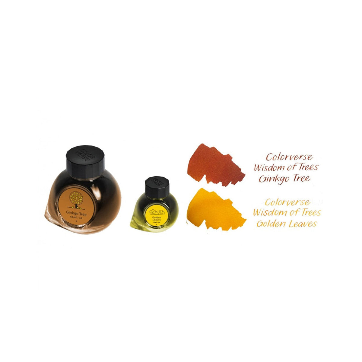 Colorverse Earth Edition Ginkgo Tree & Golden Leaves Fountain Pen Ink – 65ml & 15ml Set