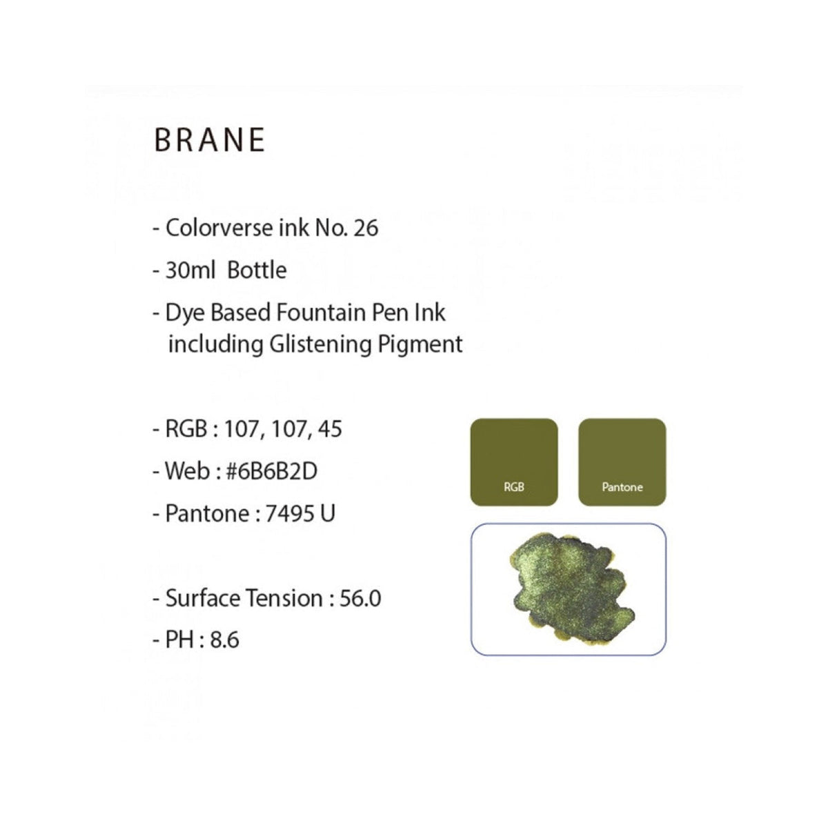 Colorverse Glistening Series Multiverse Brane Fountain Pen Ink – 30ml