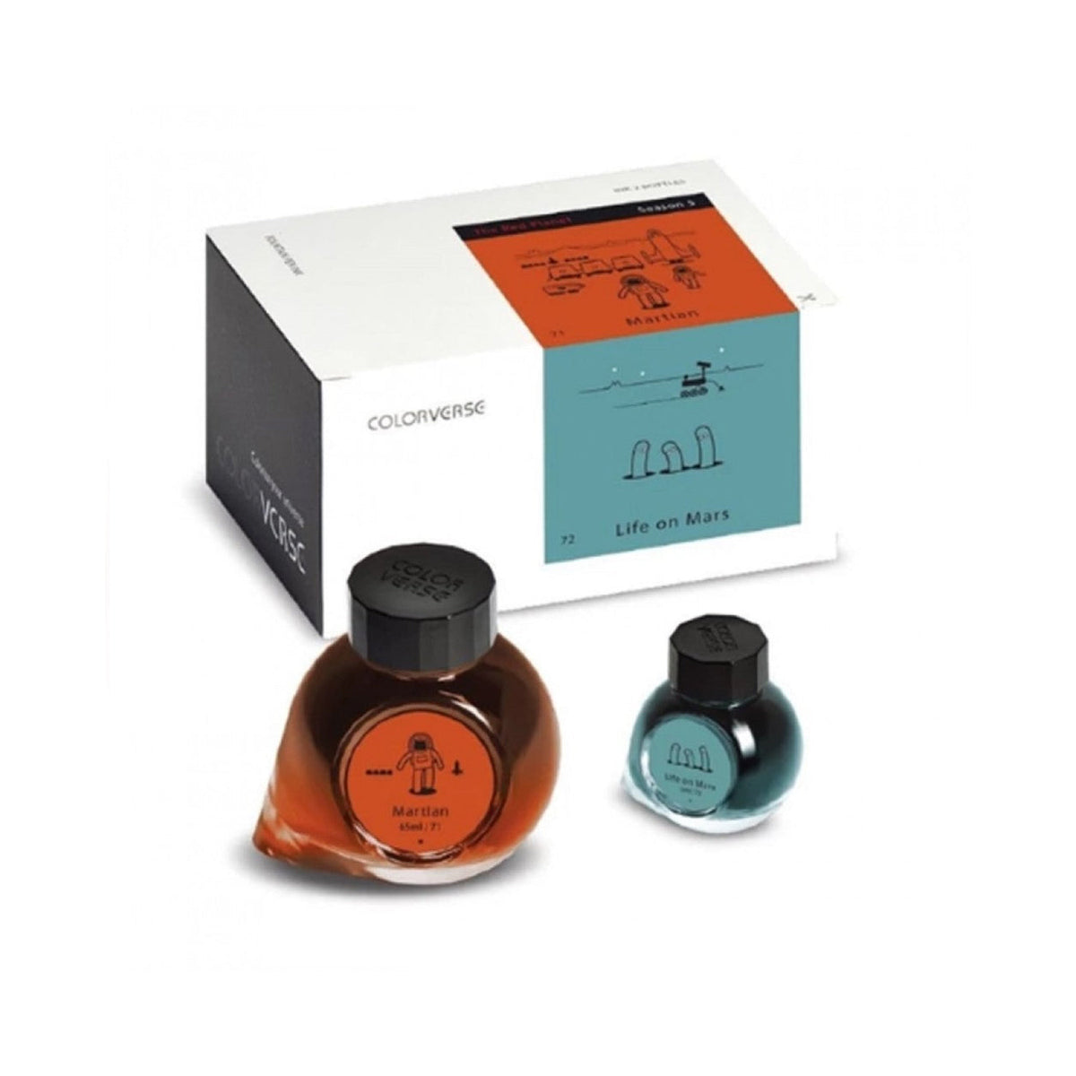Colorverse The Red Planet Martian & Life On Mars Fountain Pen Ink – 65ml & 15ml Set