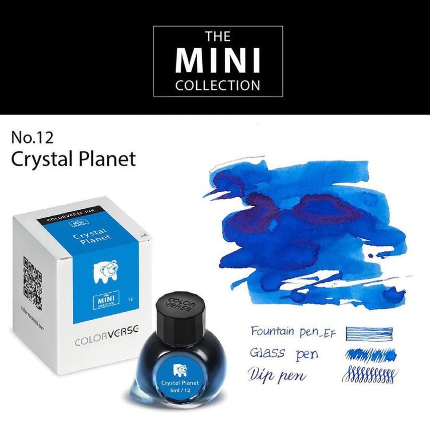 Colorverse Mini | Blue | Fountain Pen Ink Bottled | 5ml | Crystal Planet