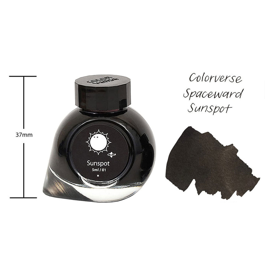 Colorverse Mini |  Black | Fountain Pen Bottled Ink | 5ml | Sunspot