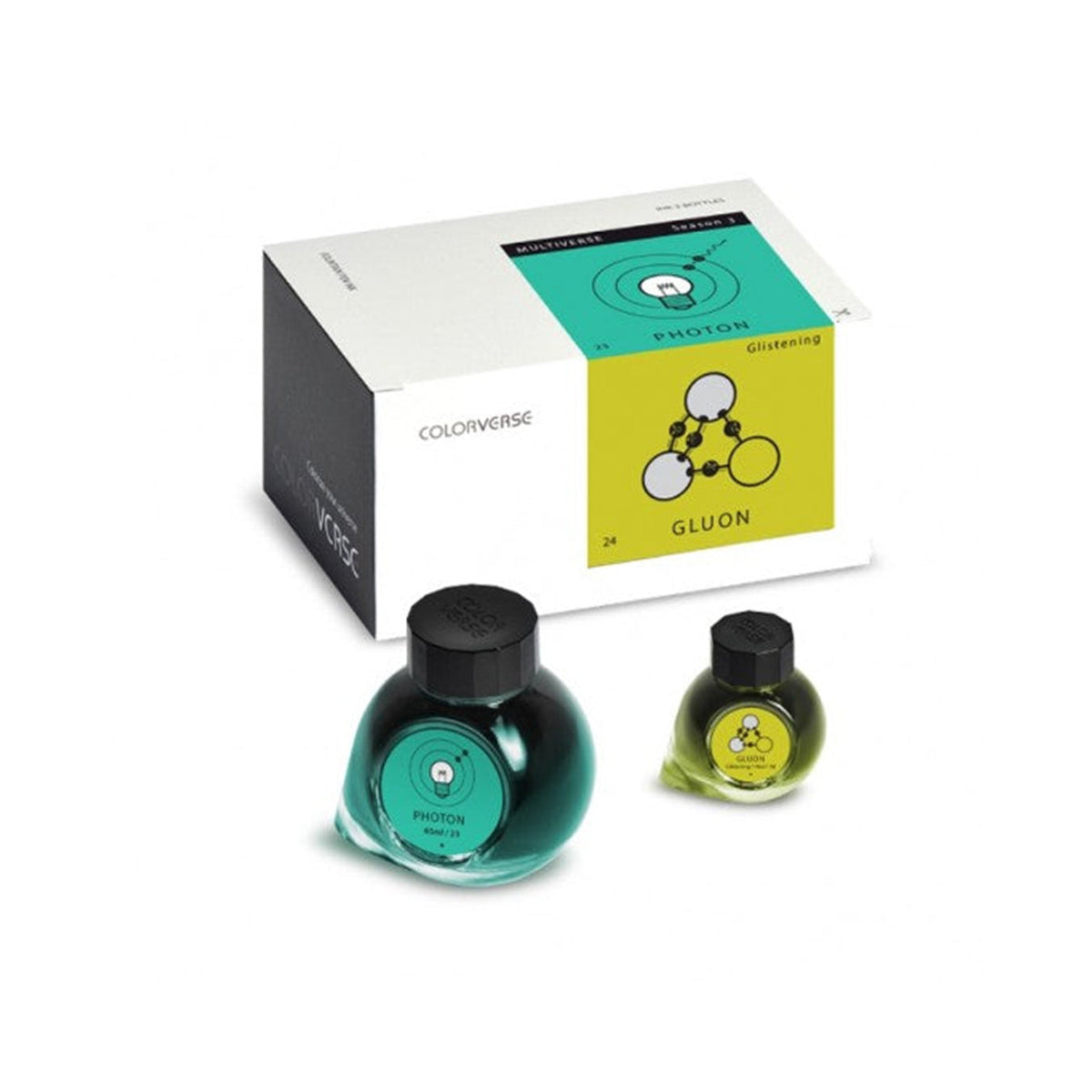 Colorverse Multiverse Series Photon & Gluon Fountain Pen Ink – 65ml & 15ml Set