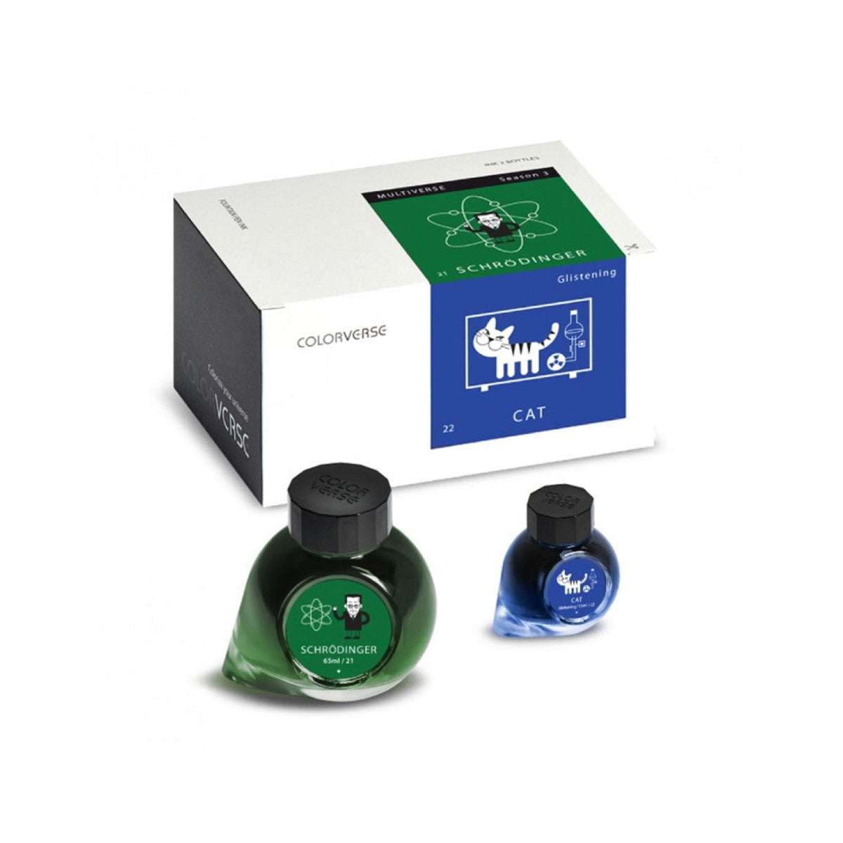 Colorverse Multiverse Series Schrodinger & Cat Fountain Pen Ink – 65ml & 15ml Set