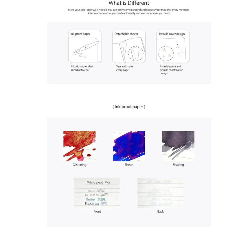 Colorverse | Nebula | Casual Series | Spiral Bound Notebook | Plain | Black