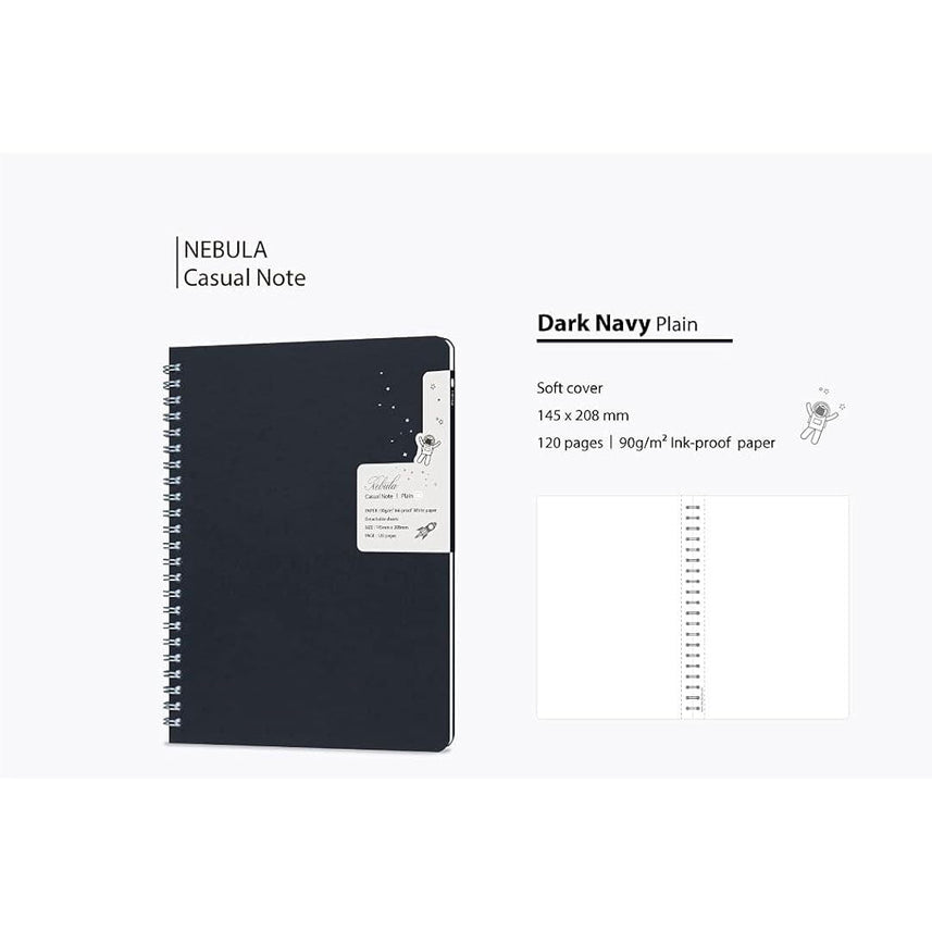 Colorverse | Nebula | Casual Series | Spiral Bound Notebook | Plain | Dark Navy