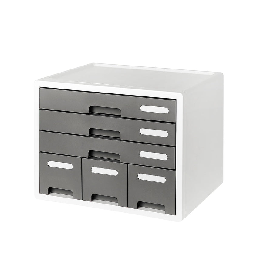 Sysmax 6 Drawers Combo File Cabinet - Grey