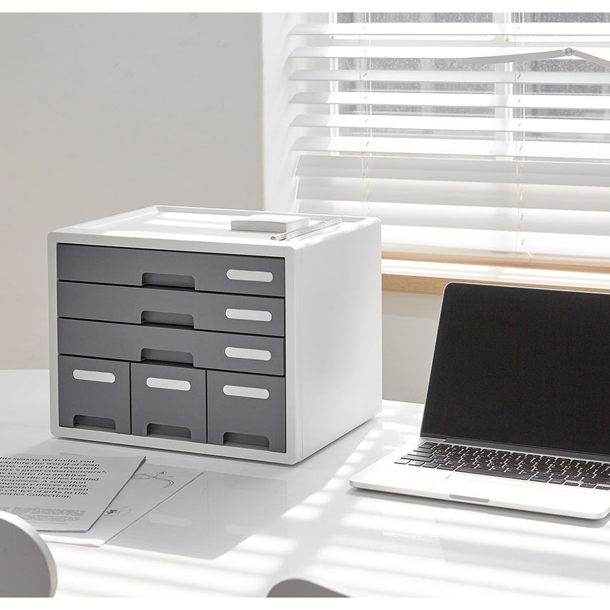 Sysmax 6 Drawers Combo File Cabinet - Grey