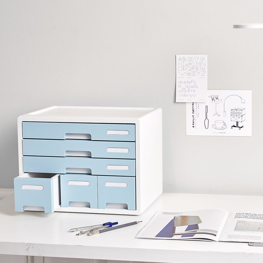 Sysmax | Combo File Cabinet| 6 Drawers| Organizer | White