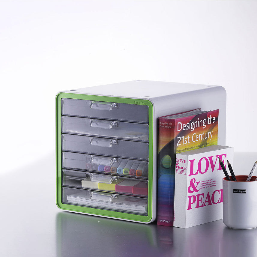 Litem | Multi Utility Storage Cabinet | 6 Drawers | Organiser |Green | My Room | For Office & Home