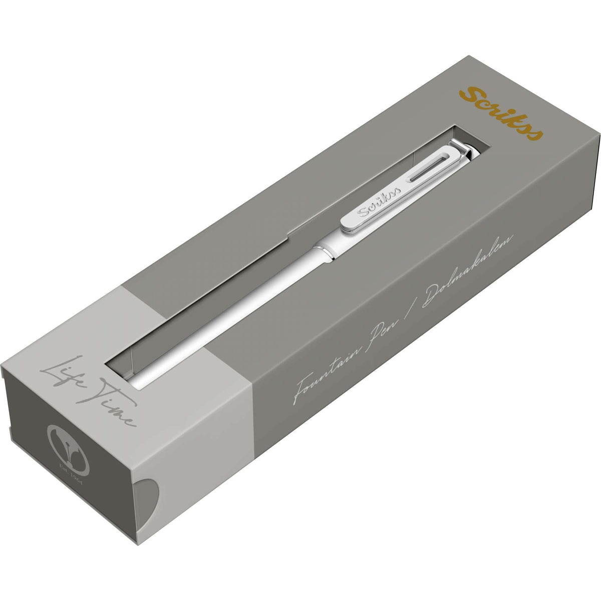 Scrikss Punto Series Medium Nib Fountain Pen - White