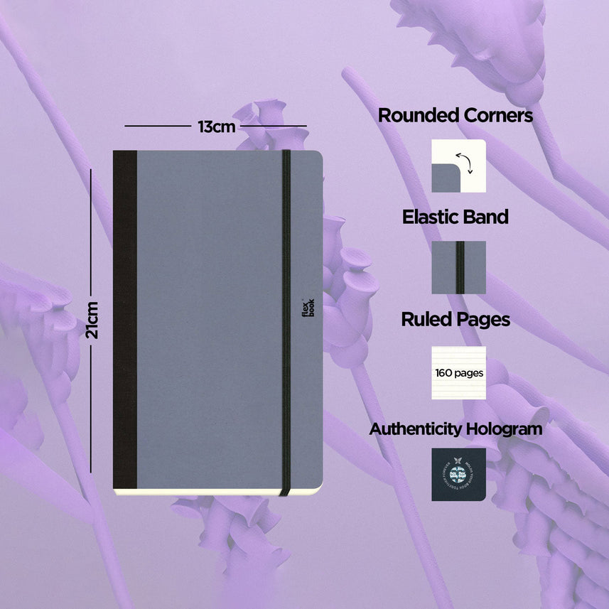 Flexbook | Ruled | Medium A5 Size Notebook | Lavender | Ecosmiles Eco Series