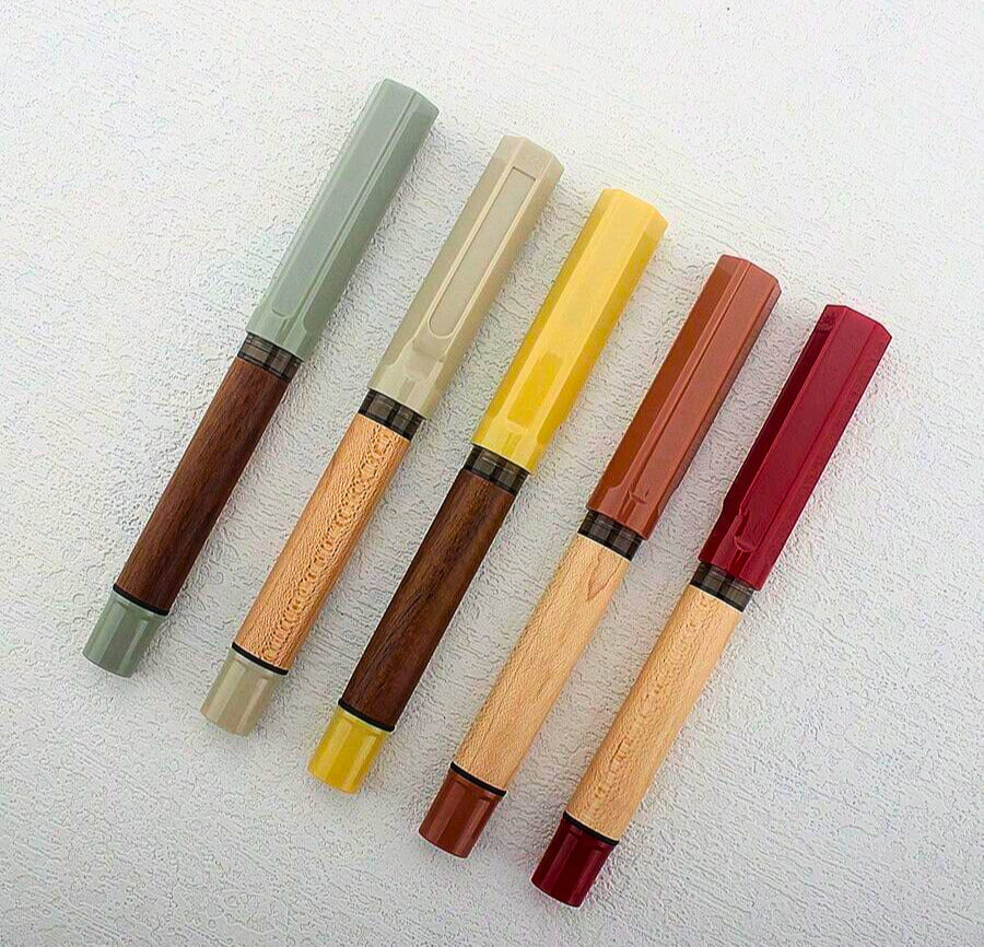 Jinhao 62 Wooden Fountain Pen - Fine Nib (0.5mm) with Converter, Perfect for Calligraphy, School, and Office Use