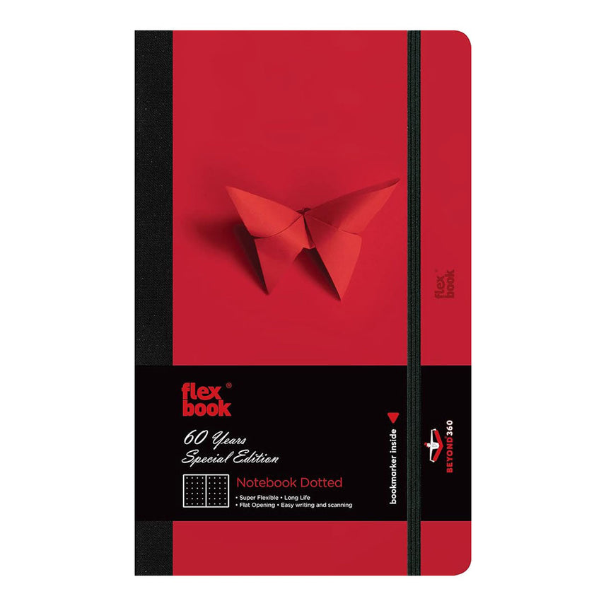 Flexbook | Dotted | Medium A5 Size Notebook | Red | 60 Years Special Edition