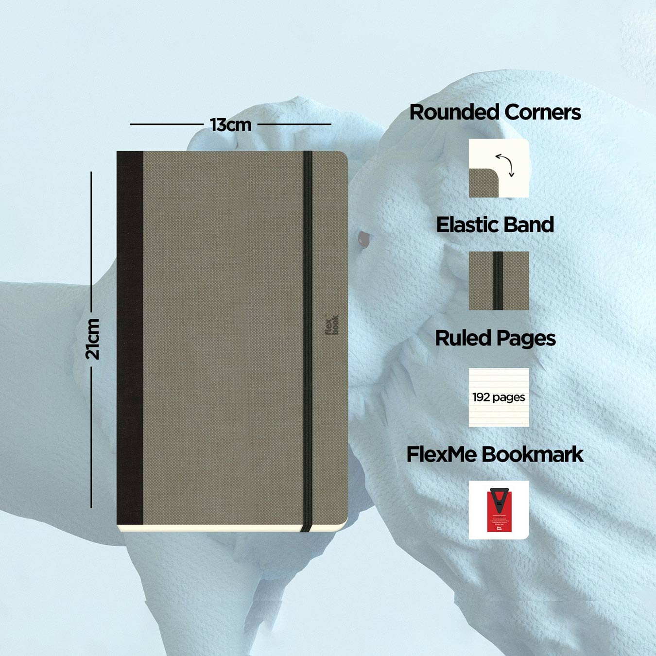 Flexbook | Ruled | Medium A5 Size Notebook | Elephant | Adventure Series