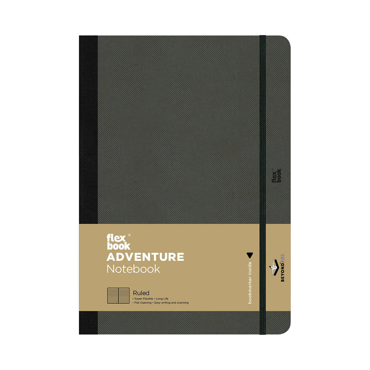 Flexbook | Ruled | Large B5 Size Notebook | Off Black | Adventure Series