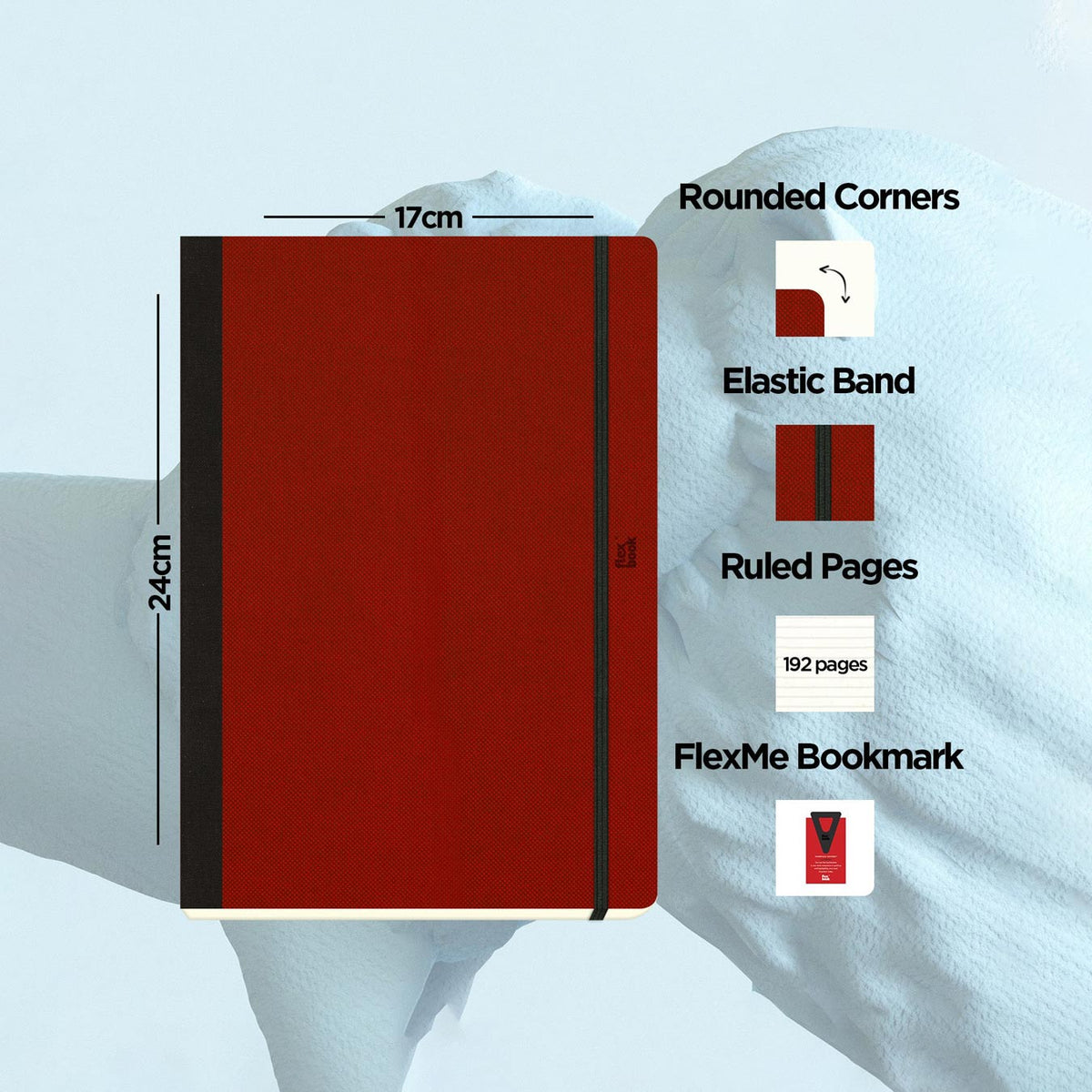 Flexbook | Ruled | Large B5 Size Notebook | Red | Adventure Series