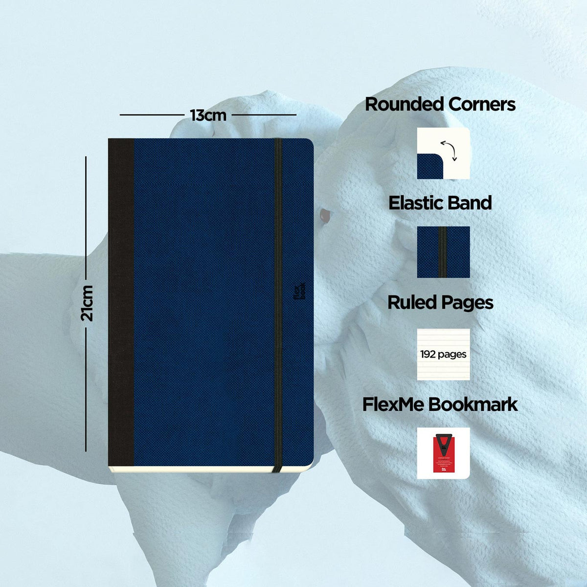 Flexbook | Ruled | Medium A5 Size Notebook | Royal Blue | Adventure Series