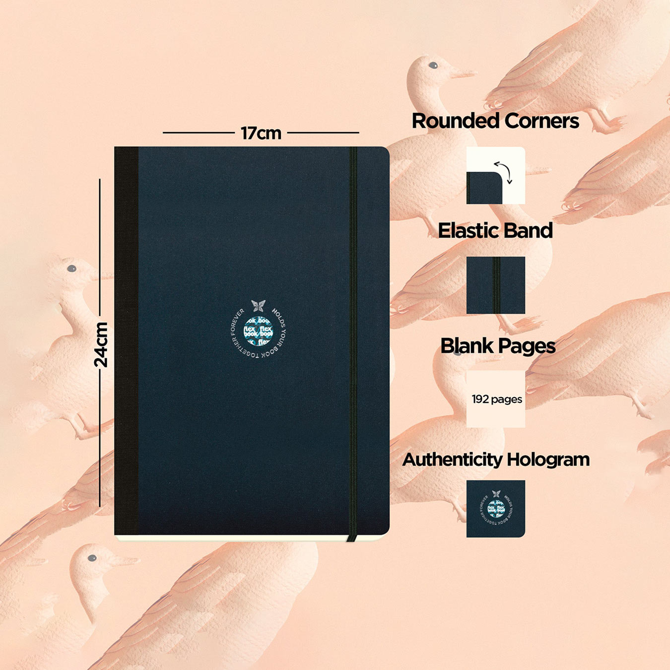 Flexbook | Plain | Large B5 Size Notebook | Black | Flex Global