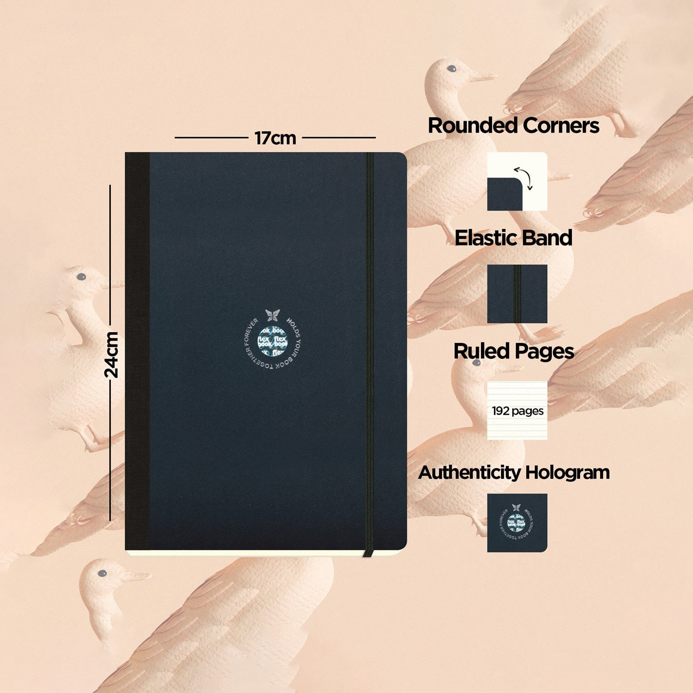 Flexbook | Ruled | Large B5 Size Notebook | Black | Flex Global