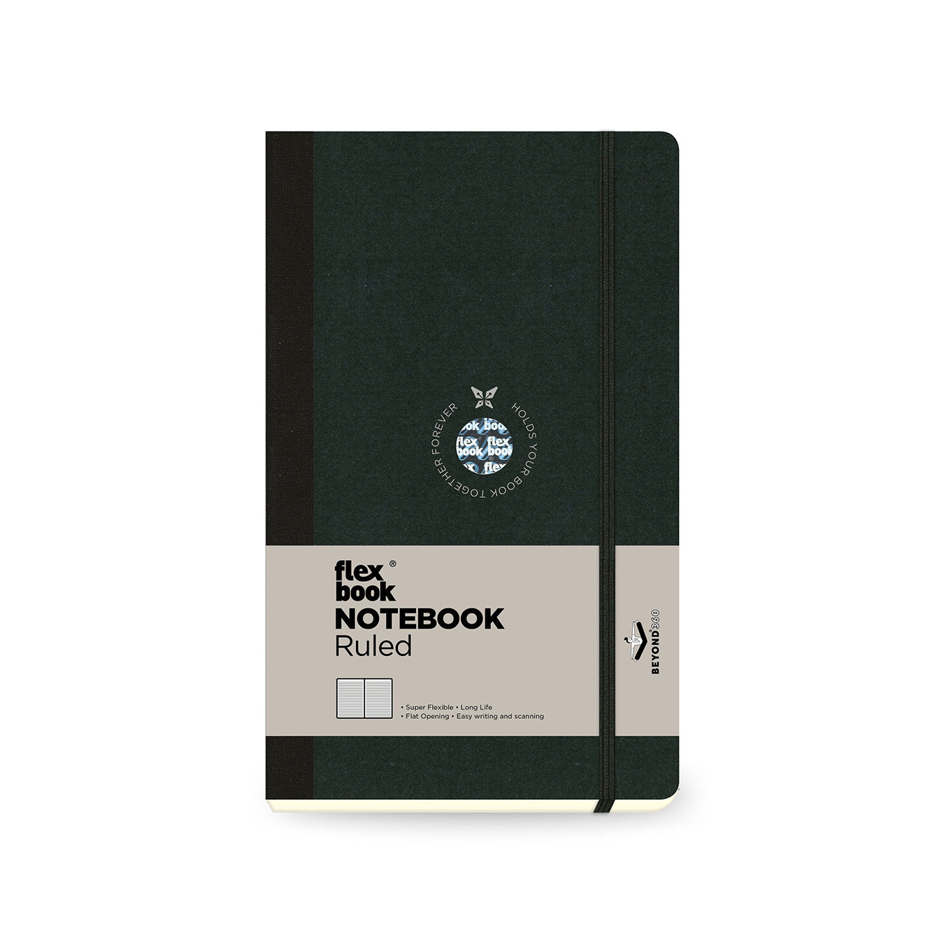 Flexbook | Ruled | Medium A5 Size Notebook | Black | Flex Global