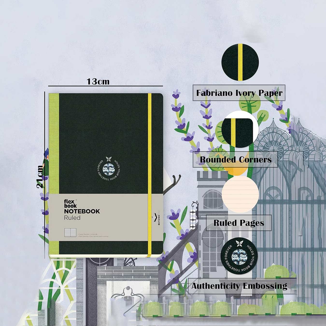 Flexbook | Ruled | Medium A5 Size Notebook | Light Green | Flex Global