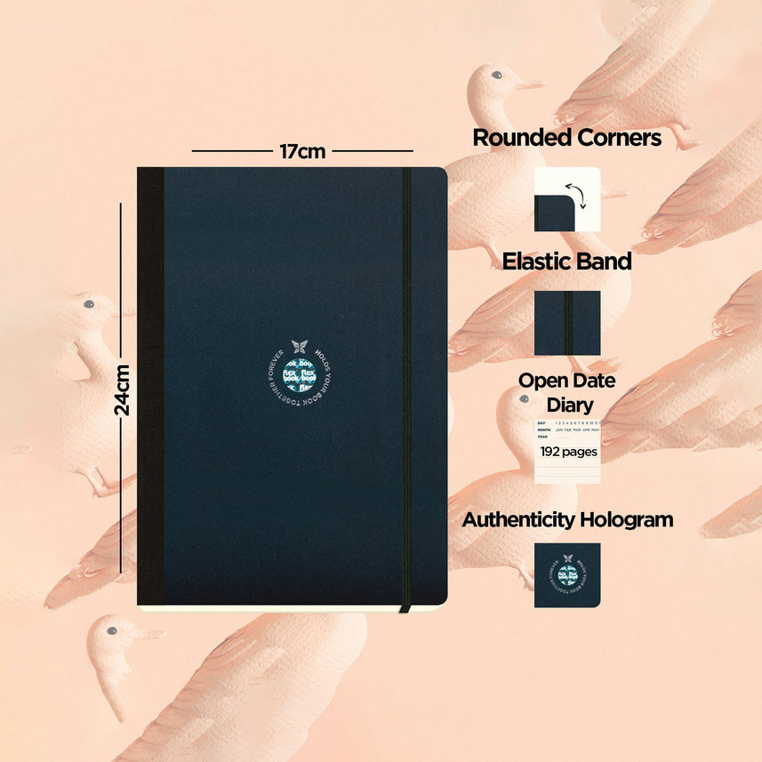 Flexbook | Open Date | Large B5 Size Planner | Black | Flex Global