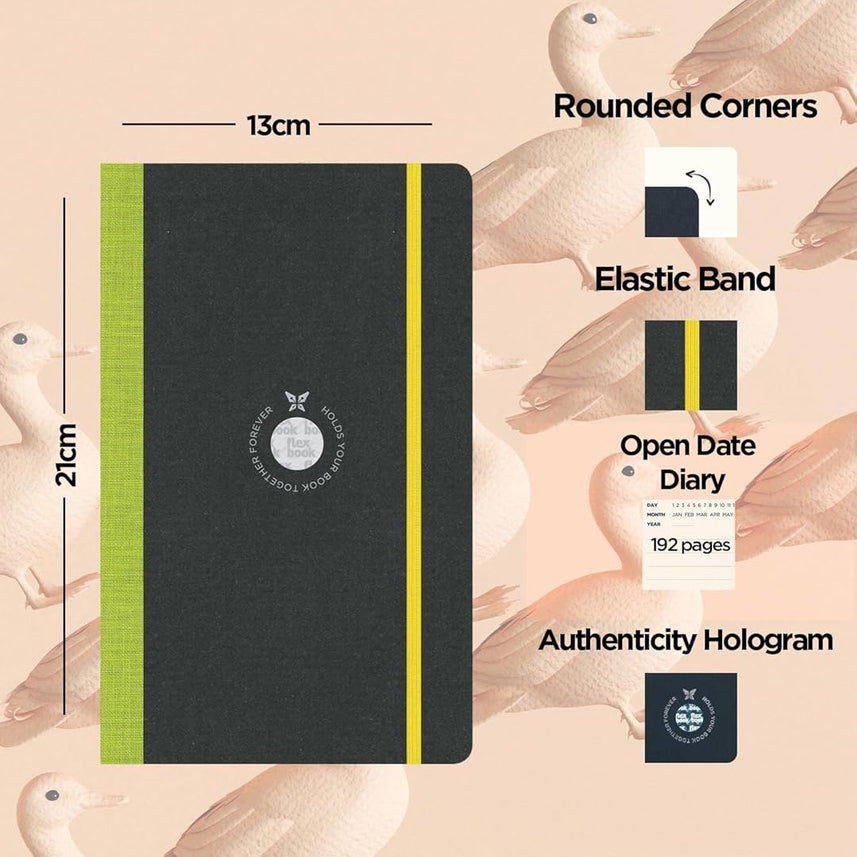 Flexbook | Open Date | Medium A5 Size Planner | Light Green | Flex Global