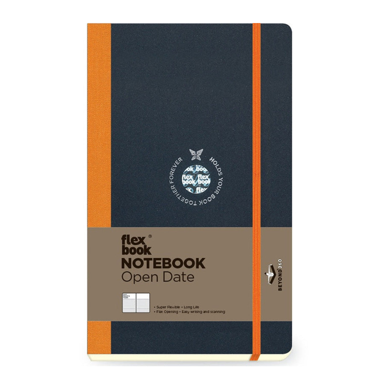 Flexbook | Open Date | Medium A5 Size Planner | Orange | Flex Global
