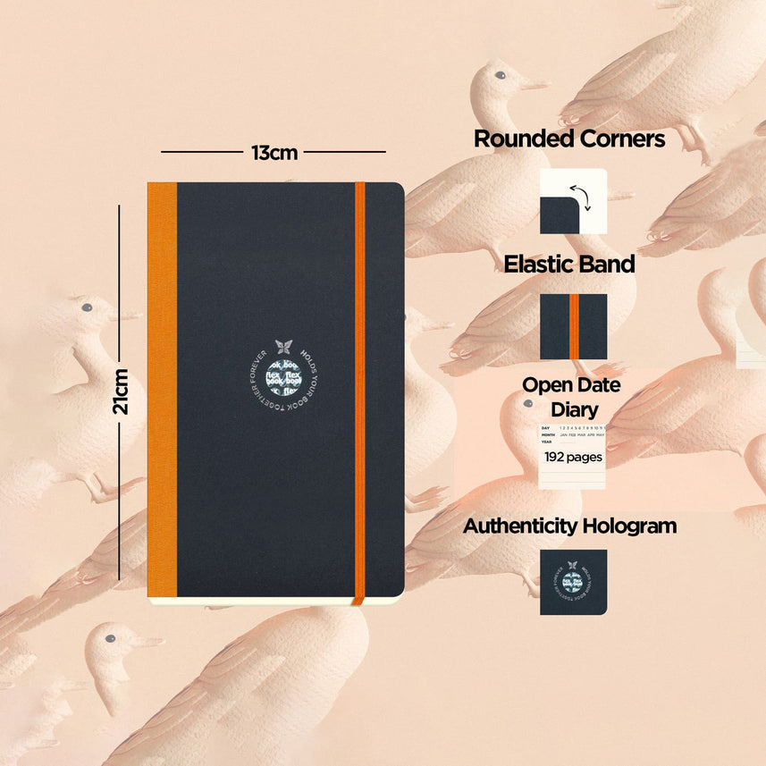Flexbook | Open Date | Medium A5 Size Planner | Orange | Flex Global