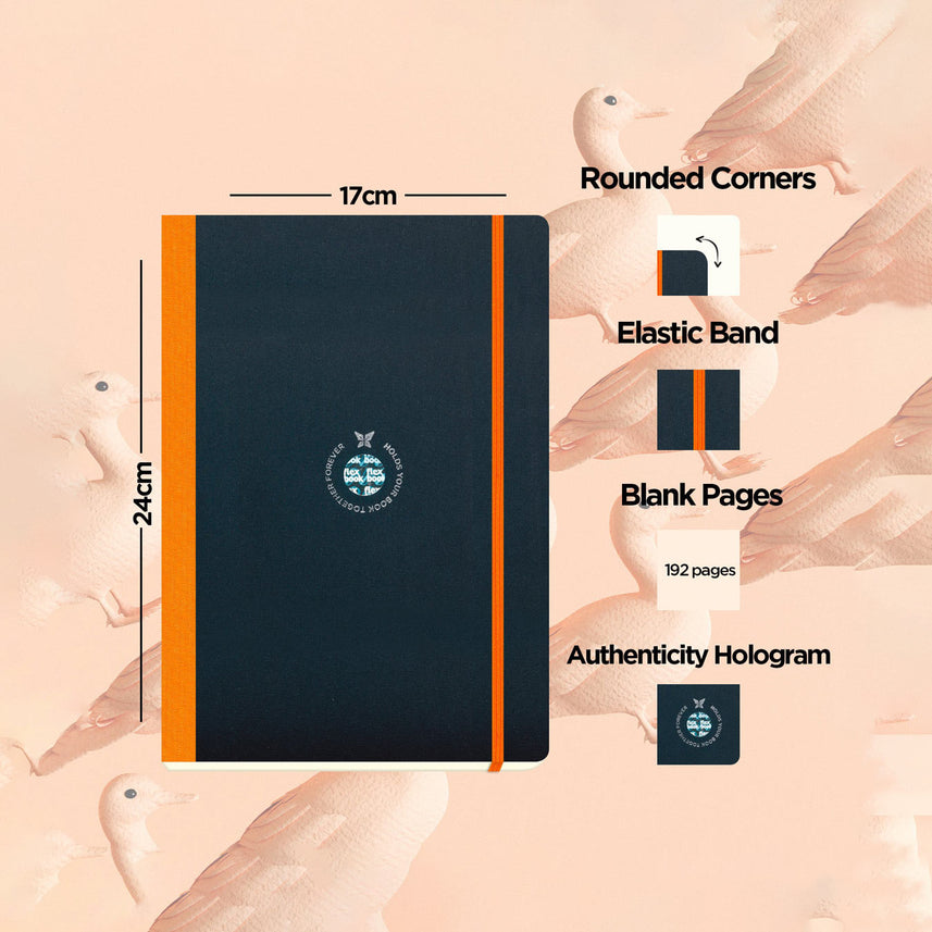 Flexbook | Plain | Large B5 Size Notebook | Orange | Flex Global