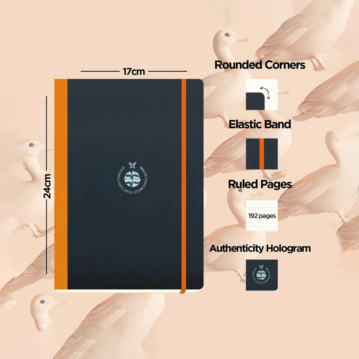 Flexbook | Ruled | Large B5 Size Notebook | Orange | Flex Global