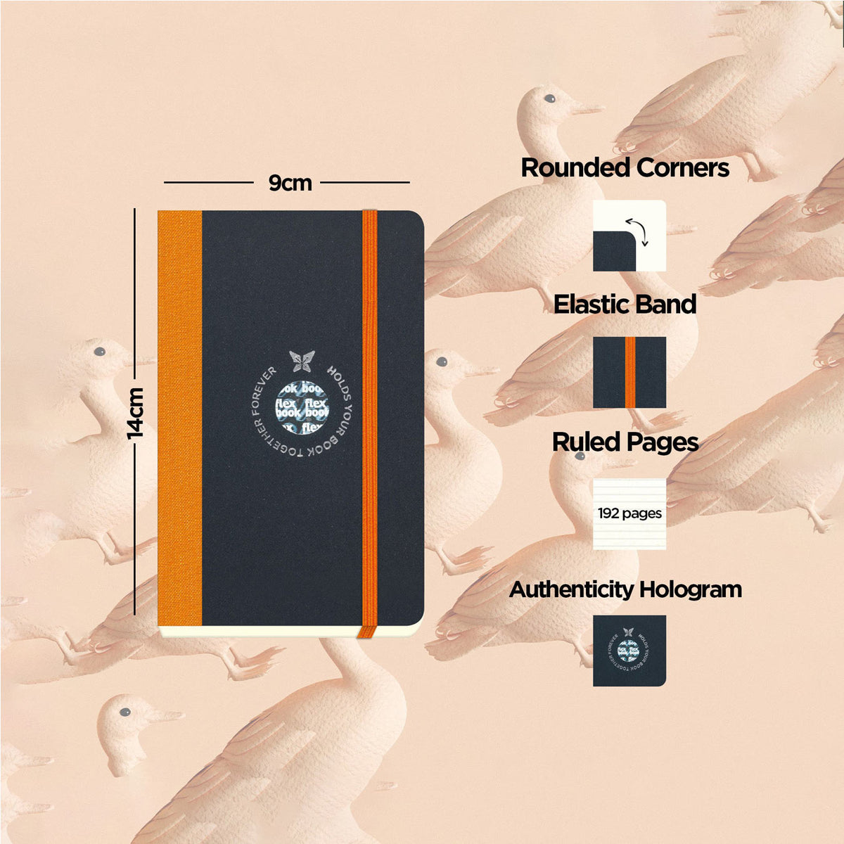 Flexbook | Ruled | Pocket A6 Size Notebook | Orange | Flex Global