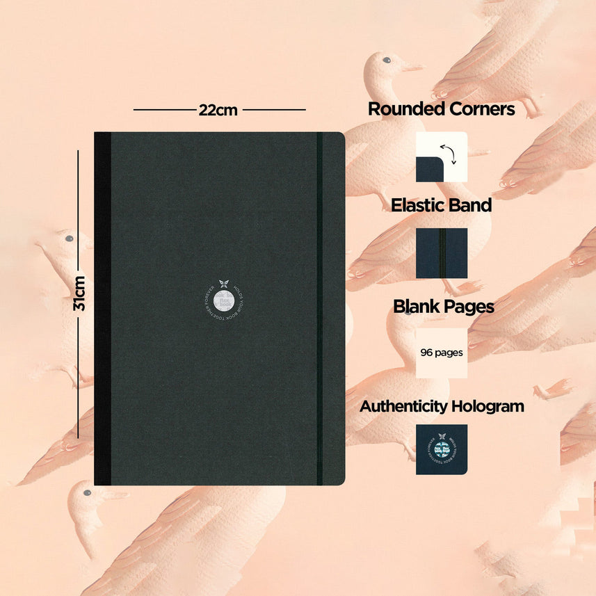 Flexbook | Blank | Large A4 Size Sketchbook | Black | Flex Global Sketchbook