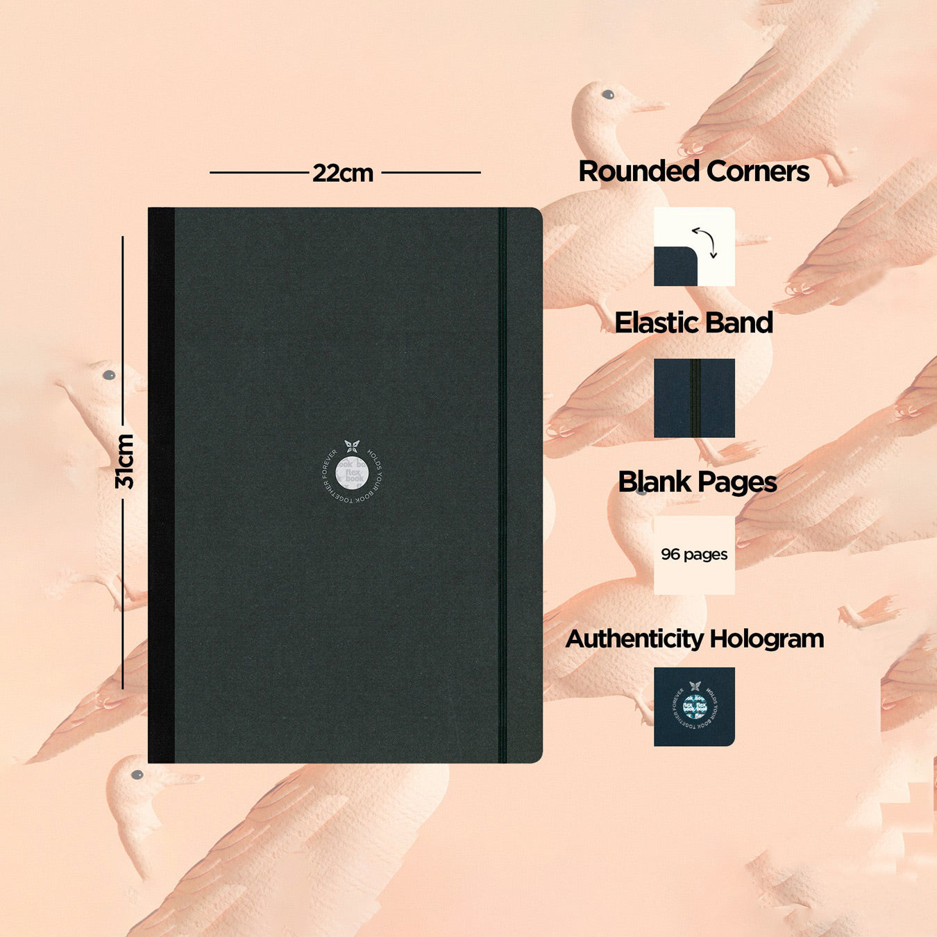 Flexbook | Blank | Large A4 Size Sketchbook | Black | Flex Global Sketchbook