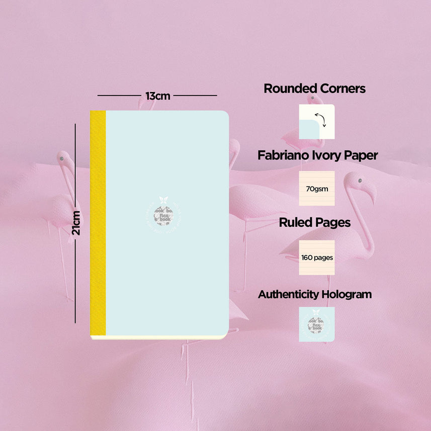 Flexbook | Ruled | Medium A5 Size Notebook | Light Blue-Green | Smartbook
