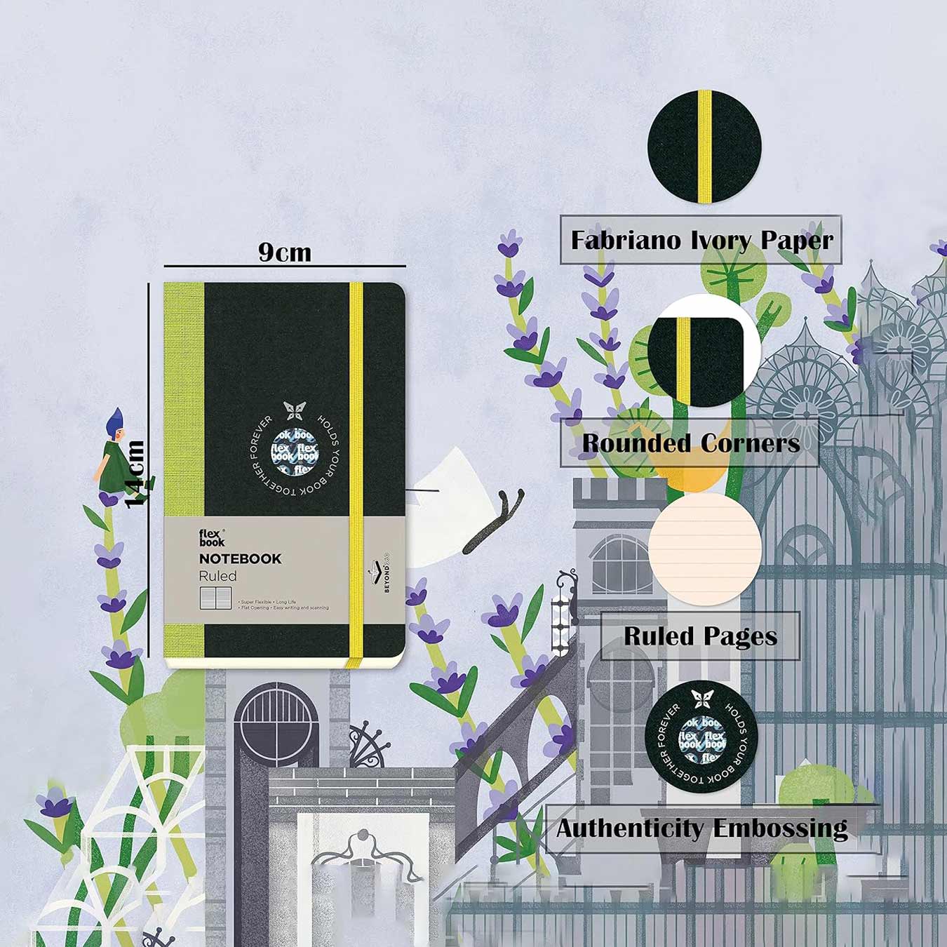 Flexbook | Ruled | Pocket A6 Size Notebook | Light Green | Flex Global