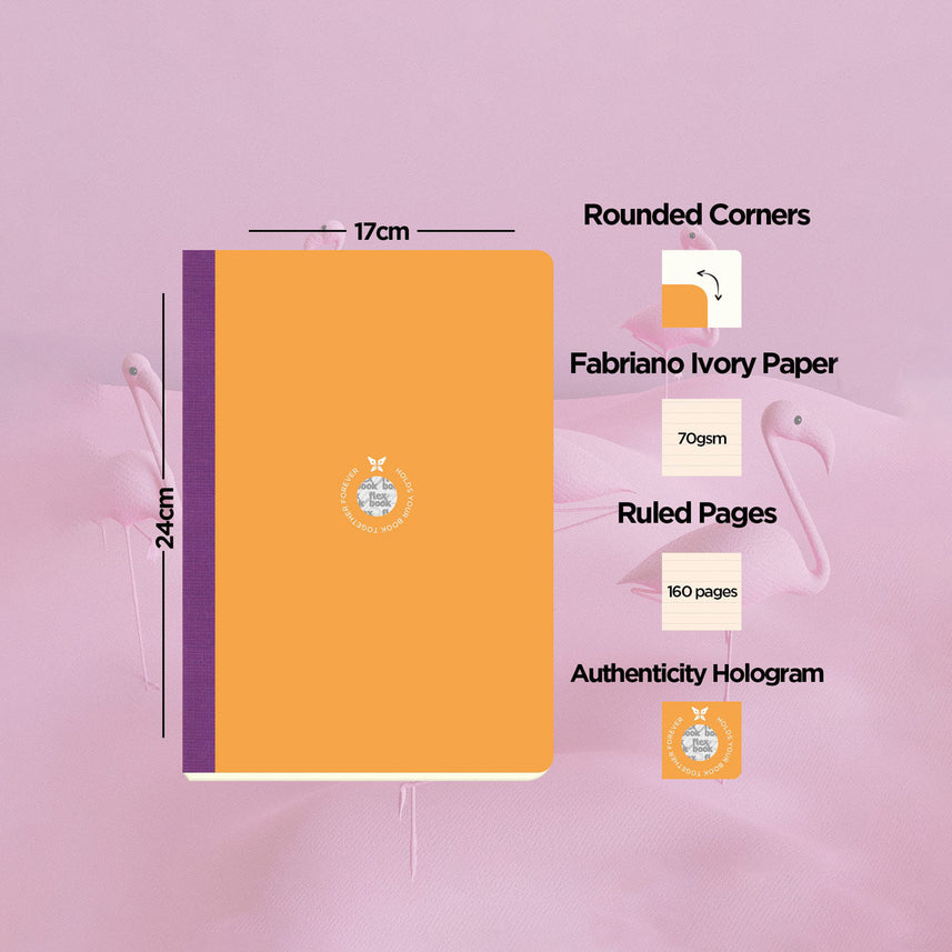 Flexbook | Ruled | Large B5 Size Notebook | Orange | Smartbook