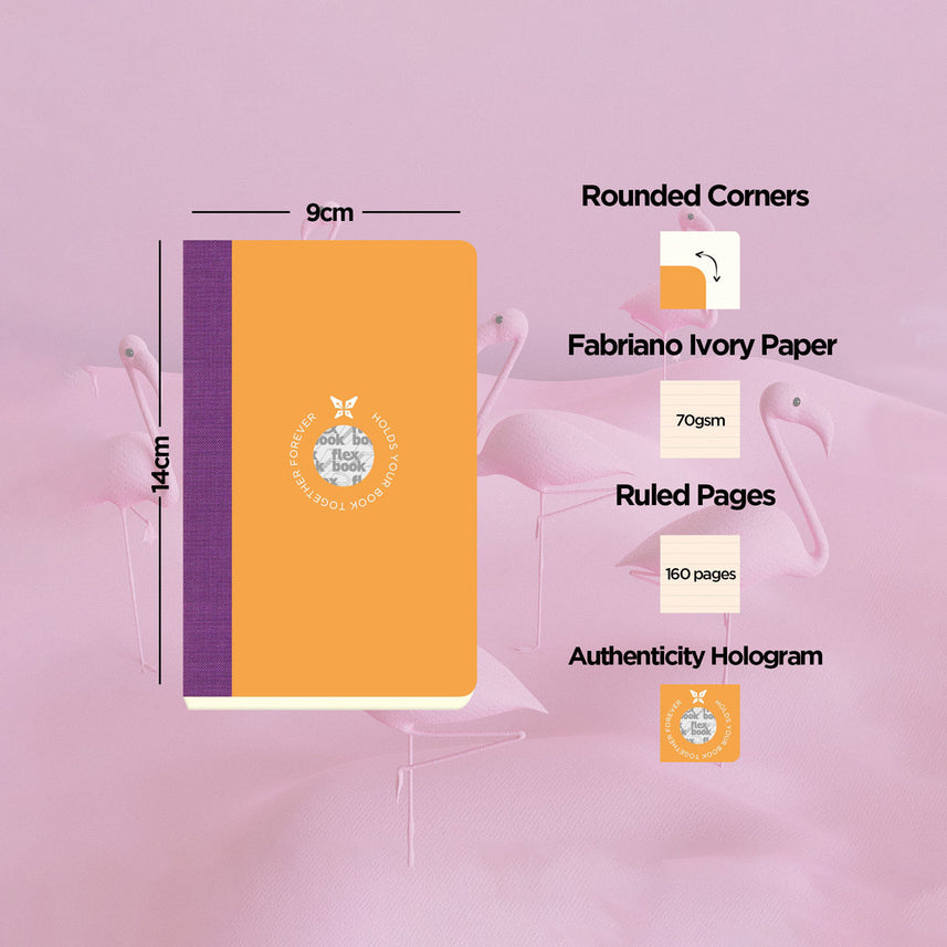 Flexbook | Ruled | Pocket A6 Size Notebook | Orange | Smartbook