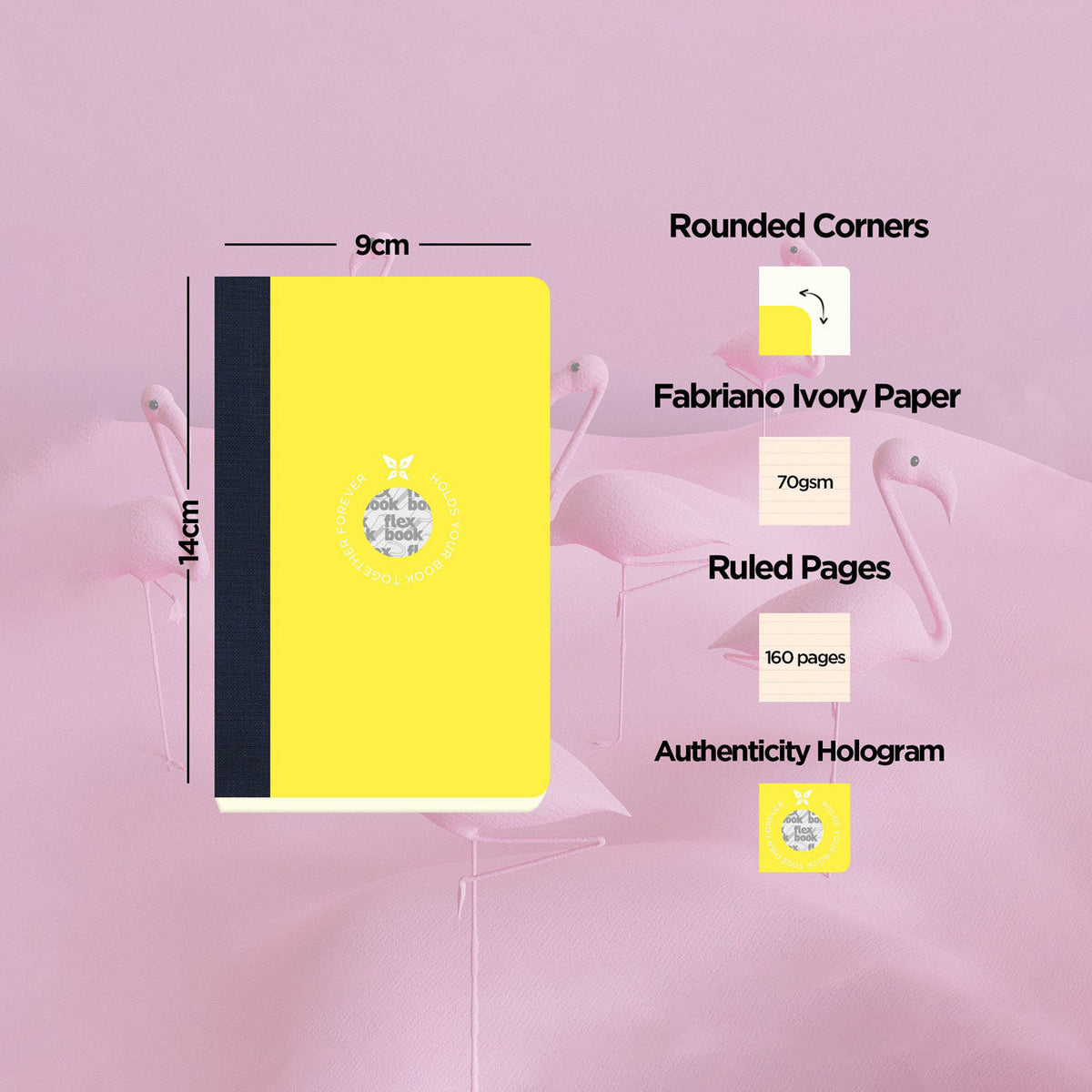 Flexbook | Ruled | Pocket A6 Size Notebook | Yellow | Smartbook