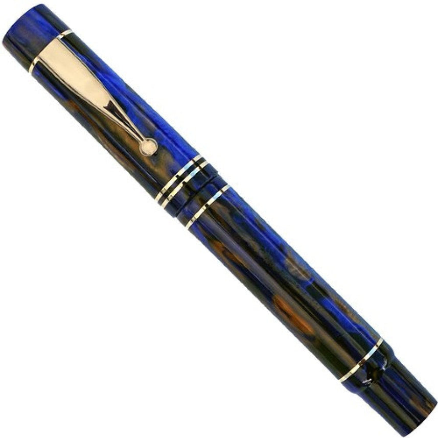 GIOIA Alleria Crepuscola Blue-Brown Fountain Pen – Gold Trim