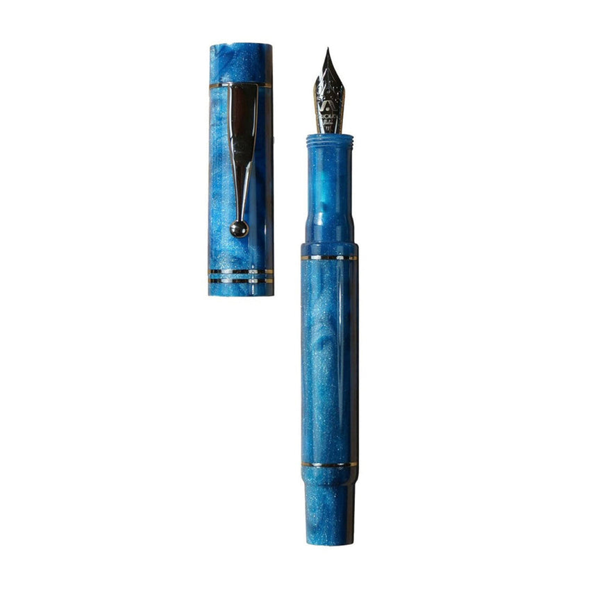 GIOIA Alleria Grotta Azzurra Blue Fountain Pen – Chrome Trim