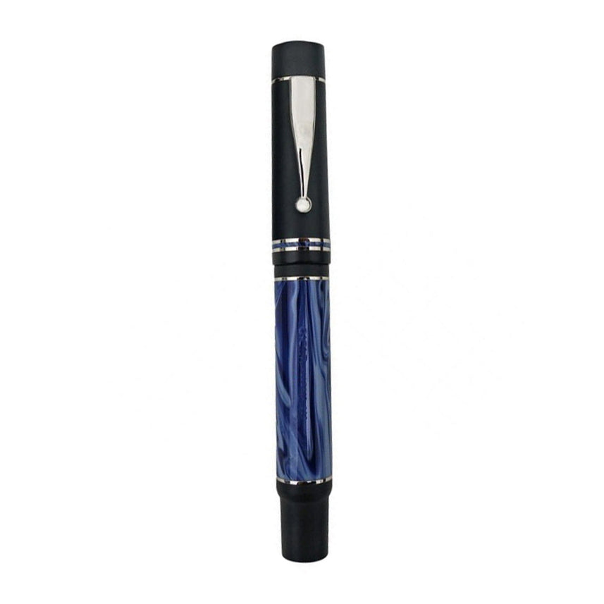 GIOIA Alleria Mare Blue-Black Fountain Pen – Chrome Trim