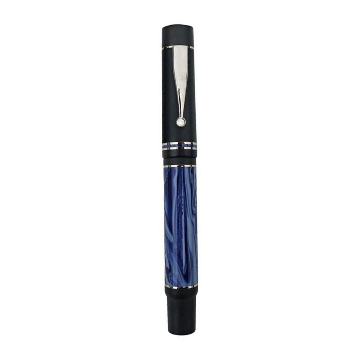 GIOIA Alleria Mare Blue-Black Fountain Pen – Chrome Trim